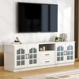 实木电视柜现代简约小户型白色储物柜组合地柜高款客厅卧室电视柜
