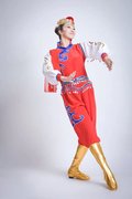 蒙古族演出服少数民族舞台表演服饰筷子舞儿童骑马舞表演服装女长