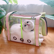 牛油果绿太空舱透明宠物猫包猫咪(包猫咪)外出洗澡单肩包狗狗便携手提包