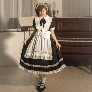原创正版小女仆装lolita可拆围裙doll少女感洛丽塔歌特暗黑连衣裙