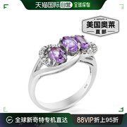 virjewels0.90克拉紫色，紫水晶戒指.925纯银，配铑椭圆形6x4