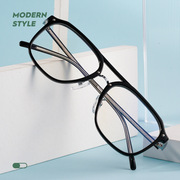近视眼镜双梁男大框镜架女潮搭板材，透明眼镜框复古近视配万新镜片