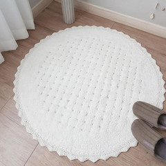 韩国进口纯棉圆形简约现代北欧地毯
