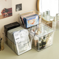 桌面收纳盒透明化妆品面膜，收纳筐亚克力，零食整理盒家用杂物储物盒