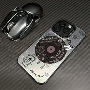 小狗原色涂鸦cd唱片软壳适用于最iphone15promax手机，壳苹果14pro创意，13promax个性13磨砂12pro全包静音键
