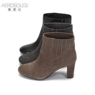 Aerosoles/爱柔仕春秋款羊皮绒面高跟套筒舒适欧美女短靴5006