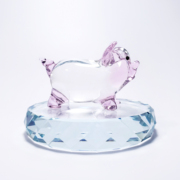 可爱小猪生日礼物水晶玻璃创意摆件十二生肖动物属相琉璃车载饰品