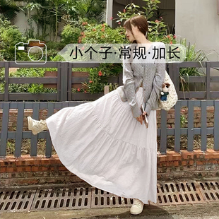 白色法式蓬蓬裙女夏季2024气质，仙女a字半身裙，芭蕾蛋糕长裙子
