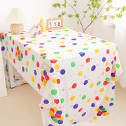 生日派对台布彩色塑料，一次性桌布长方形餐桌，布置甜品台party装饰