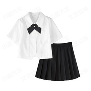 日系学院风JK制服衬衫百褶裙两件套夏季小个子软妹可爱学生套装裙