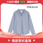 韩国直邮POLHAM 女款 亚麻材质 无扣衫 长袖 衬衫_PHC2WC2033