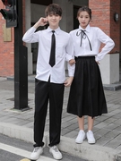 班服学院风夏季套装高中，初中毕业女生格子，裙子韩式制服学生校服