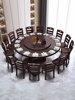 新中式实木餐桌圆形家用现代中式大圆桌2m饭店，带转盘全实木吃饭桌