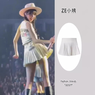 ZE小姨~张元英同款小个子女团打歌百褶裙甜美半身裙女装夏季短裙