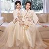 中式伴娘服冬季2023旗袍姐妹装结婚礼服女汉服中国风伴娘团裙