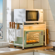 可伸缩厨房置物架微波炉烤箱架子家用双层台面桌面电饭锅收纳支架