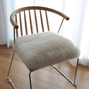 小沙羊毛椅子垫坐垫座垫椅子加厚圆形羊毛垫防滑凳子梳妆台椅子垫