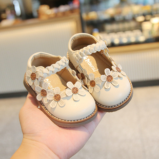 春秋季女宝宝鞋子1一2岁小童公主鞋婴儿，小皮鞋防滑软底学步鞋