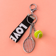 网球钥匙扣挂件创意个性，可爱汽车书包锁匙链圈环男士女款包包挂饰