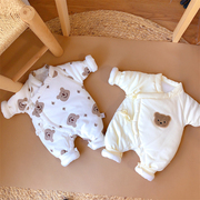 韩式0一3月新生婴儿儿衣服冬装母婴店，初生宝宝a类5259码保暖棉衣