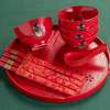中式红色陶瓷结婚吃饭碗情侣，对碗婚庆嫁妆礼物伴娘碗筷勺套装