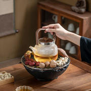 围炉煮茶室内家用网红全套电陶炉煮茶花茶茶具套装玻璃茶壶煮茶器