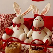 结婚礼物压床娃娃一对床头，情侣大毛绒玩具，小兔子玩偶婚庆公仔