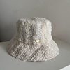 白色蕾丝渔夫帽设计师款高级感精致遮阳帽盆帽防晒帽夏季女士薄款