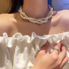 毛衣链珍珠项链2023气质，锁骨链女高级感复古倪妮同款颈链