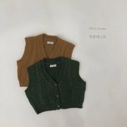 韩国童装男女童2023春秋针织马甲儿童宝宝毛衣背心针织
