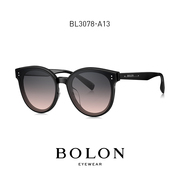 BOLON暴龙眼镜女士太阳镜圆形偏光防紫外线复古猫眼墨镜BL3078