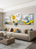 家和富贵客厅装饰画现代简约沙发背景墙挂画大气高级感三联壁画