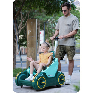 儿童电动车可手推双向四轮摇摆遛娃汽车，遥控婴幼儿可坐人玩具童车