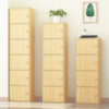 多层书柜书架带门实木色简易置物柜收纳柜简约现代墙角柜子储物柜