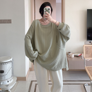 月子服华夫格大码200斤春秋，产后纯棉哺乳休闲宽松睡衣家居服孕妇