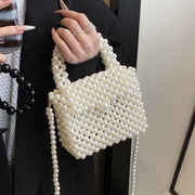 个性珍珠迷你小包包女夏季2024高级感小众设计斜挎包手提小包