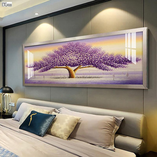 5d画约紫色爱情树十字绣，贴钻客厅卧室情侣绣床头画