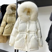 2022冬韩国东大门狐狸大毛领，羽绒服女短款收腰显瘦小个子外套