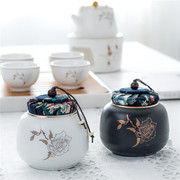 迷你密封茶叶罐小号家用创意定制陶瓷药材储物罐醒茶罐储藏储茶罐