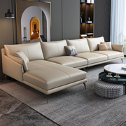 布雷尔意式极简真皮沙发，大小户型客厅家具转角，位轻奢皮艺沙发组合