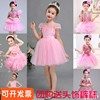 儿童粉色公主裙幼儿蓬蓬，纱裙表演服女童，六一少儿舞蹈服花朵亮片裙