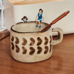 三拾家龙猫杯复古咖啡杯，马克杯日式可爱少女vintage杯子陶瓷水杯