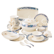 碗碟套装家用欧式中式景德镇陶瓷器骨瓷餐具，结婚碗盘组合乔迁送礼