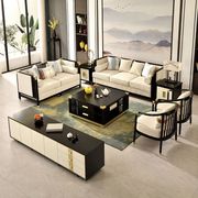 新中式实木沙发组合简约现代轻奢样板房别墅禅意大小户型客厅家具