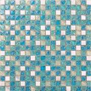 蓝色水晶玻璃冰裂马赛克墙贴背景墙卫生间水池厨房游泳池浴室瓷砖