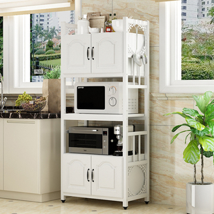 厨房置物架落地式微波炉储物架，电烤箱收纳架子餐边柜多层橱柜欧式