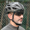 洛克兄弟自行车头盔带风镜，一体男女公路车山地车，安全帽子骑行装备