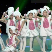 儿童兔子演出服幼儿小白兔舞蹈服装，兔子乖乖雨前雨后六一表演服