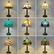 欧美玻璃灯饰简约艺术玻璃灯欧式地中海，麦穗外贸台灯创意温馨床头