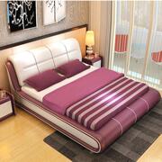 皮床软床皮艺床1.8米双人婚床可定制真皮，床小户型床欧式家具